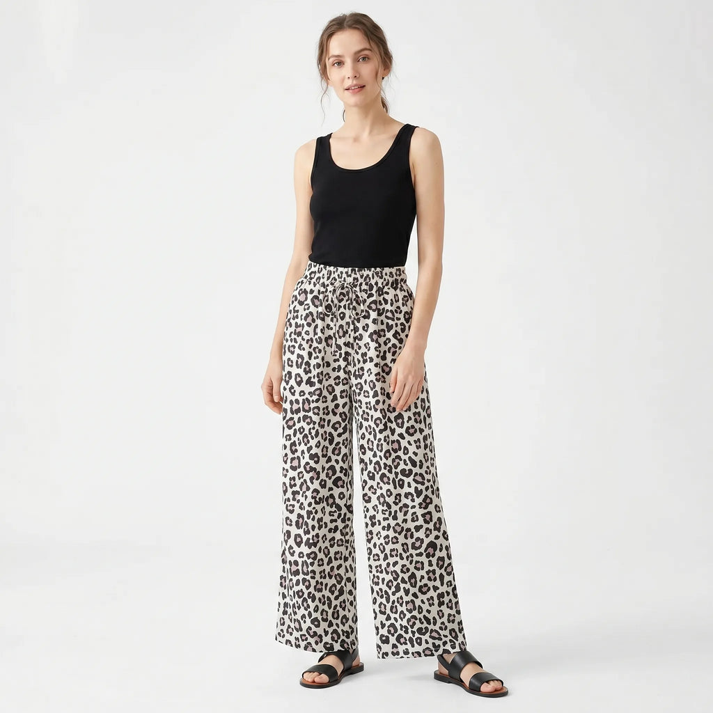 Weit geschnittene Hose mit Animal-Print – Kendra