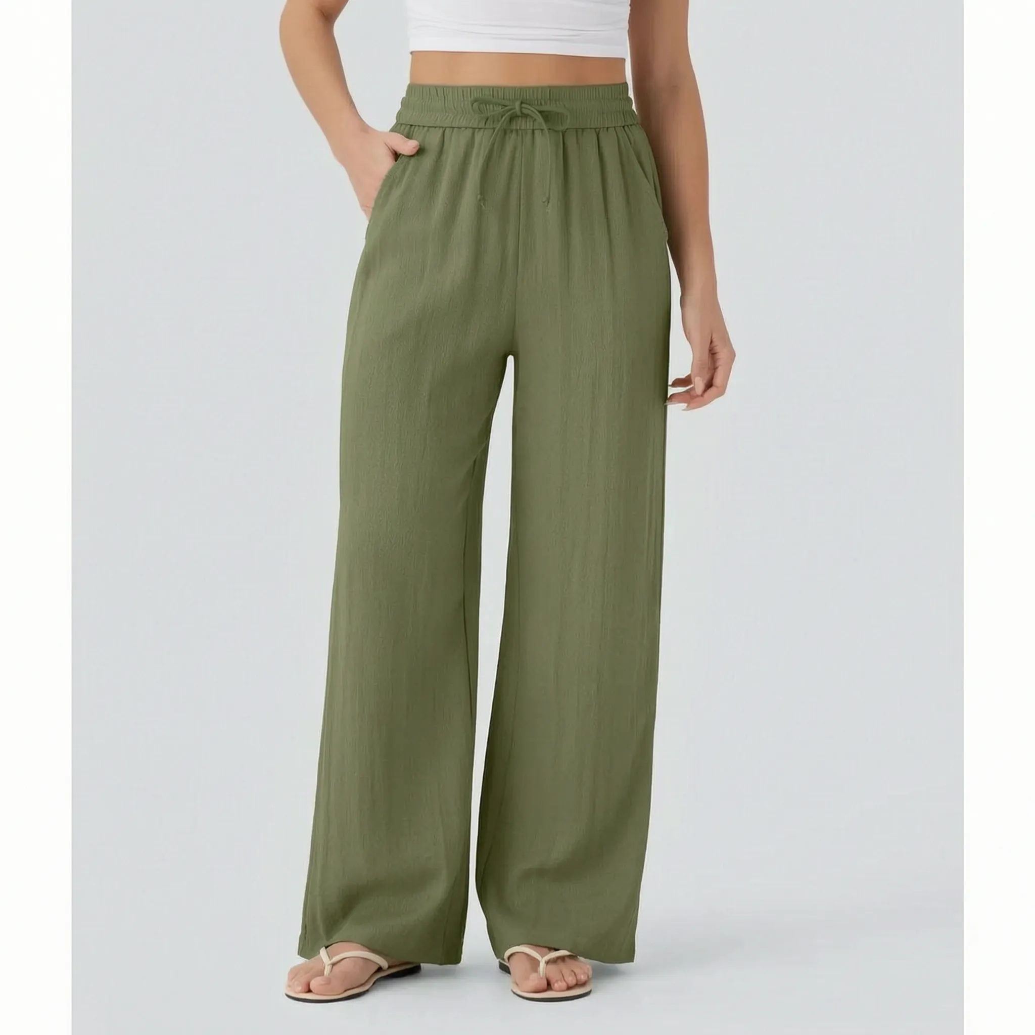 Wide-Leg Casual Pants - Peggy