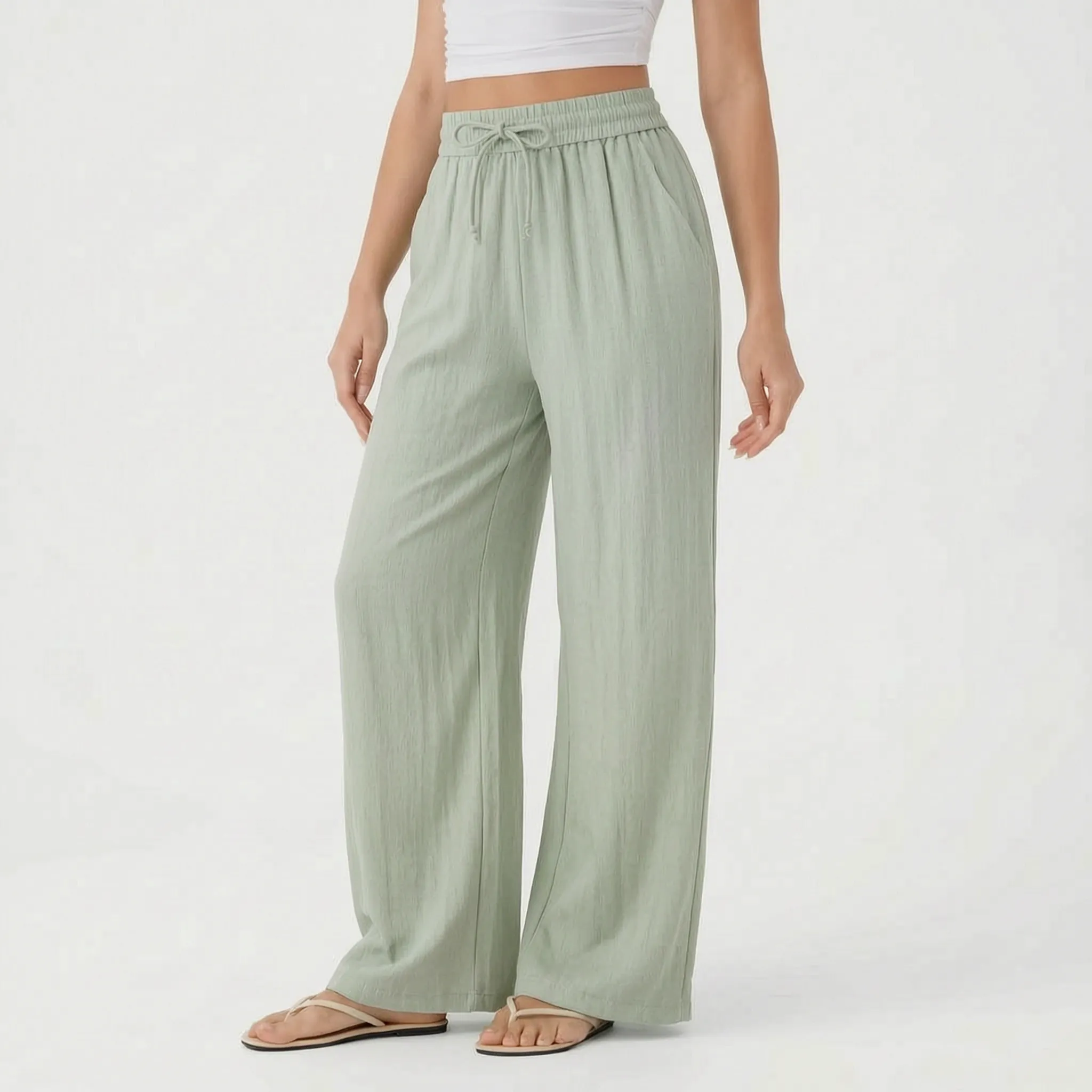 Wide-Leg Casual Pants - Peggy