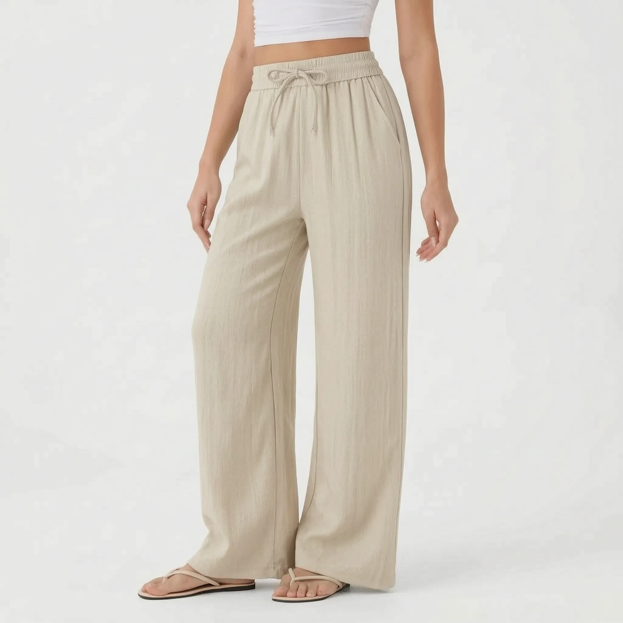 Wide-Leg Casual Pants - Peggy