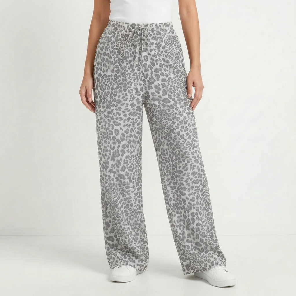 Wide-Leg Leopard Pants - Teresa