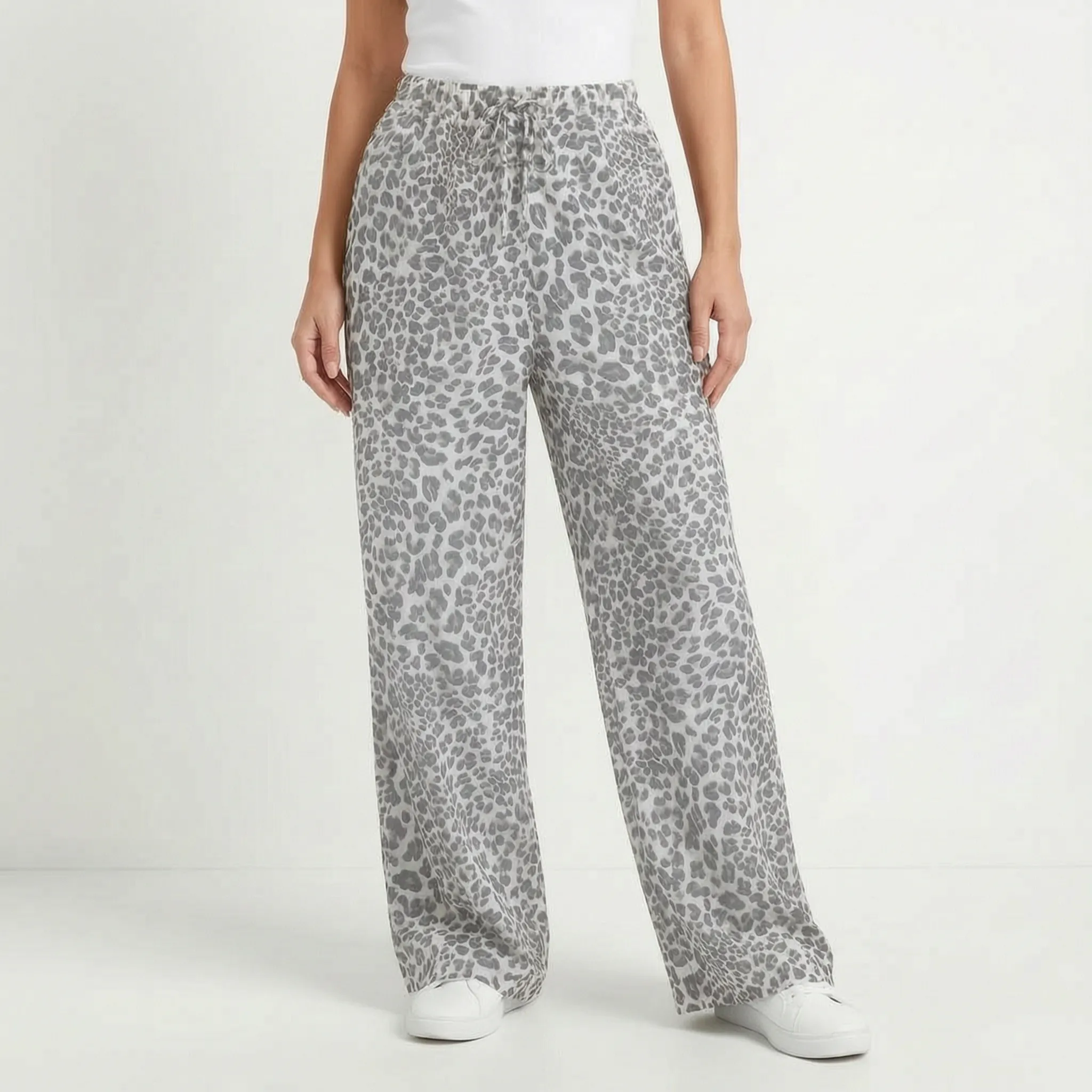 Wide-Leg Leopard Pants - Teresa