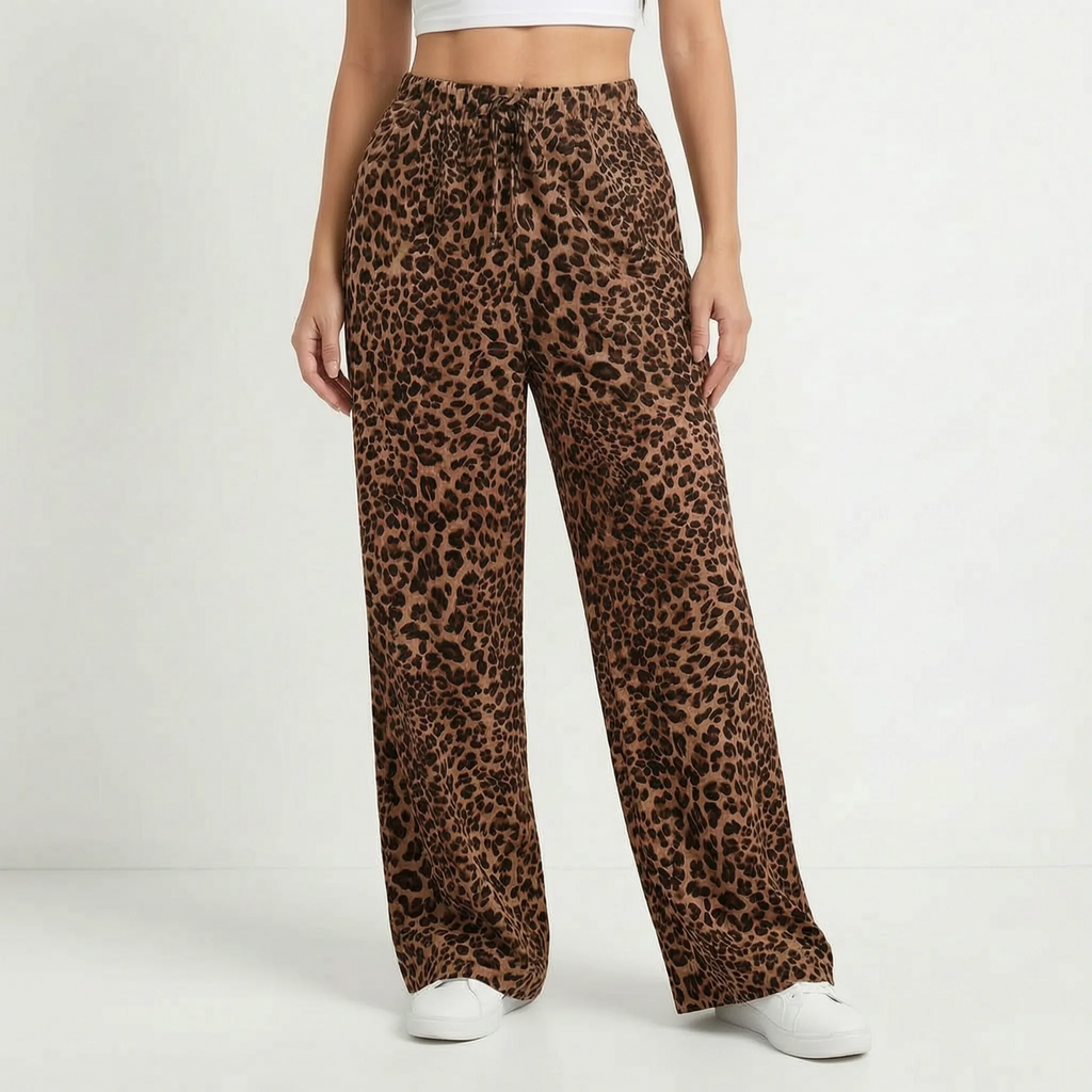 Wide-Leg Leopard Pants - Teresa