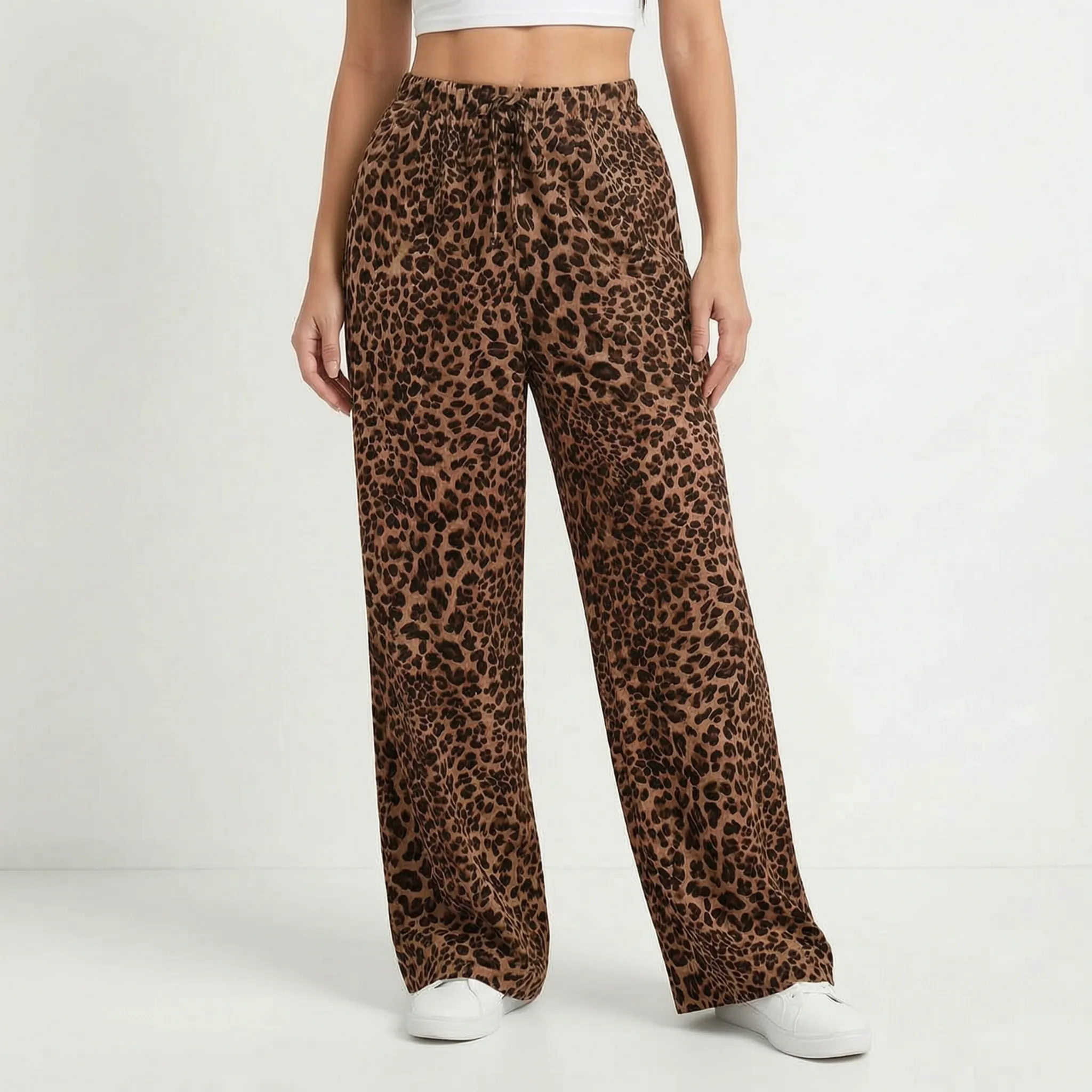 Wide-Leg Leopard Pants - Teresa