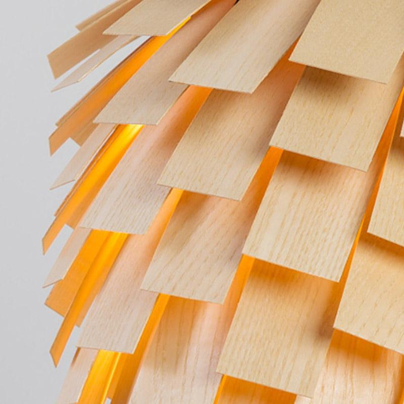 シルバアーティチョーク木製ペンダントランプ ラスティックハンギングライト