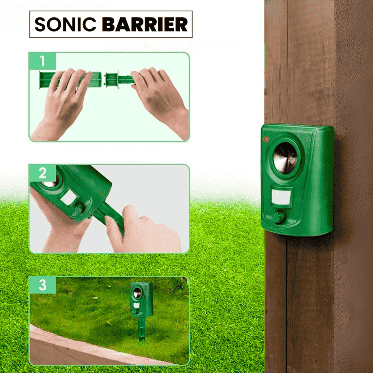 Motion-Activated Ultrasonic Cat Deterrent for Gardens, Yards & Outdoor Areas
