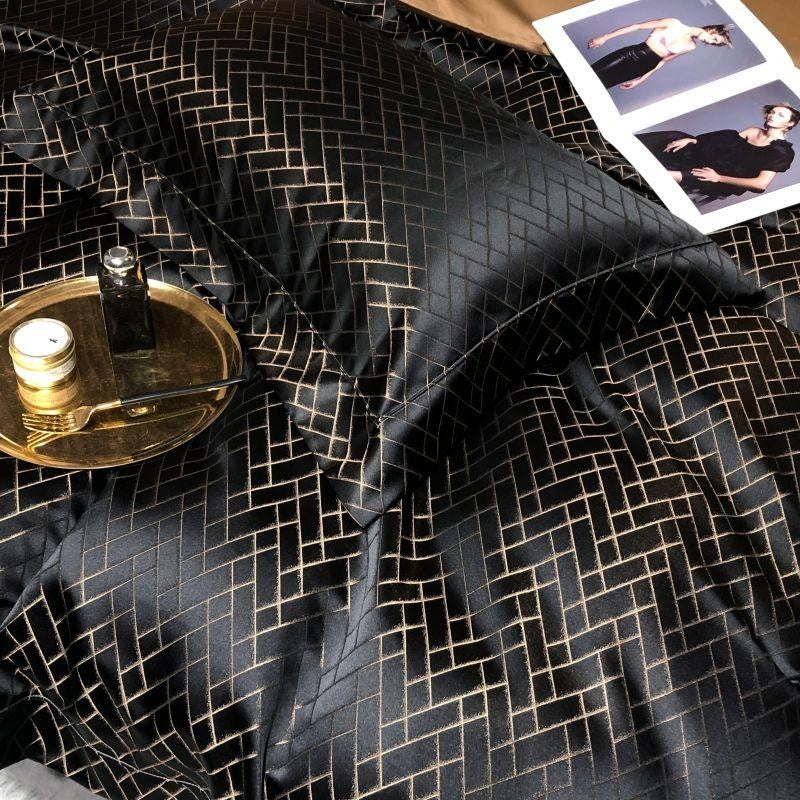 Calista Noire Sæt af egyptisk bomuldssatin sengetøj til søvn