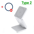 شاحن لاسلكي مغناطيسي صغير قابل للطي لأجهزة iPhone وAirPods