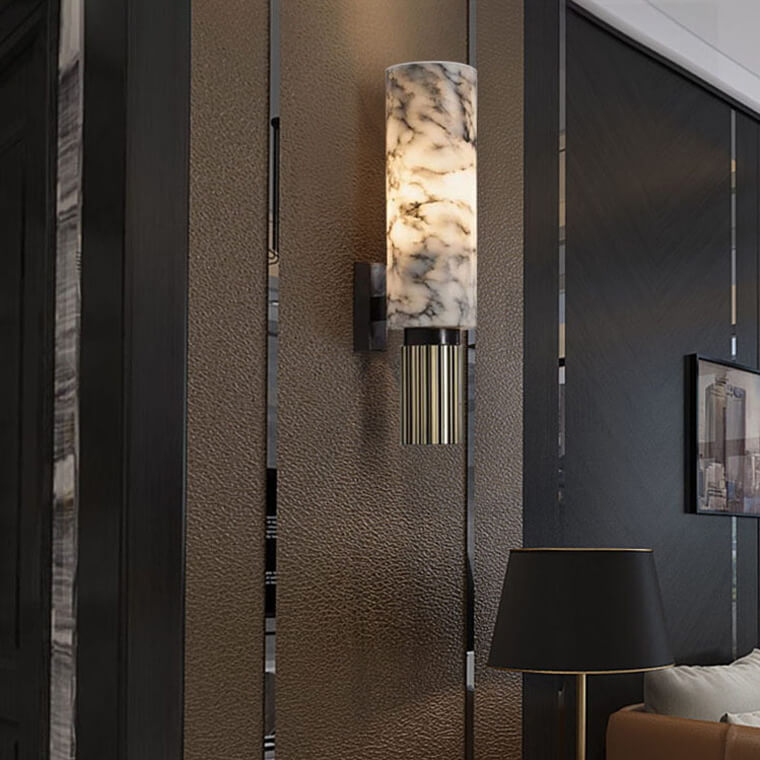 מנורת קיר אסטרא מארבל עם עמעום לחדרי מגורים ומעברים