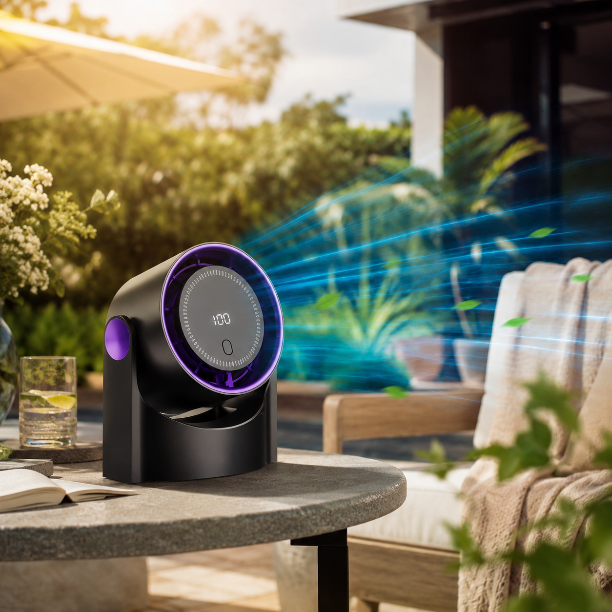 AirCirculate ポータブルワイヤレスUSBファン 家庭用・オフィス・寝室・寮の冷却用
