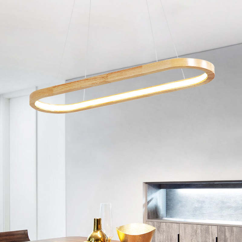 LumaWood LED Pendant Light With Wood Finish And Subtle Metal Accents