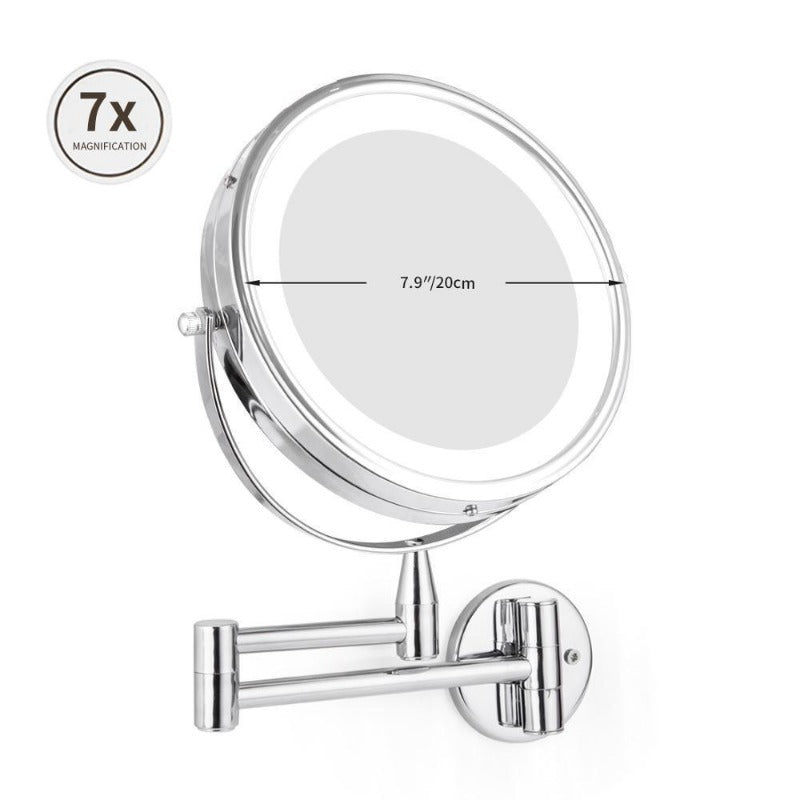 Adjustable Dual-Arm LED Vanity Mirror For Everyday Makeup