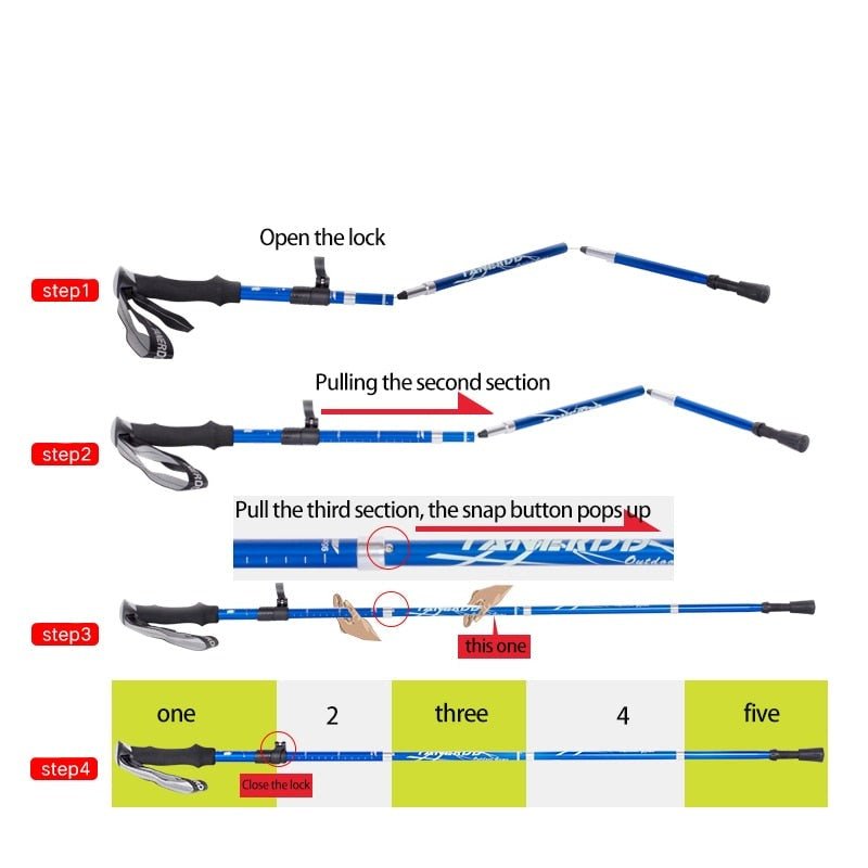 Adjustable Trekking Poles - Lightweight & Foldable for Hiking & Walking