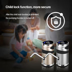 Genopladelig vandflaske-pumpe med ét tryk og børnesikring