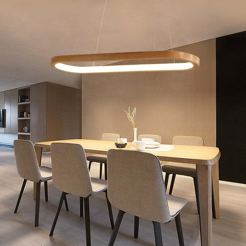 LumaWood LED Pendant Light With Wood Finish And Subtle Metal Accents