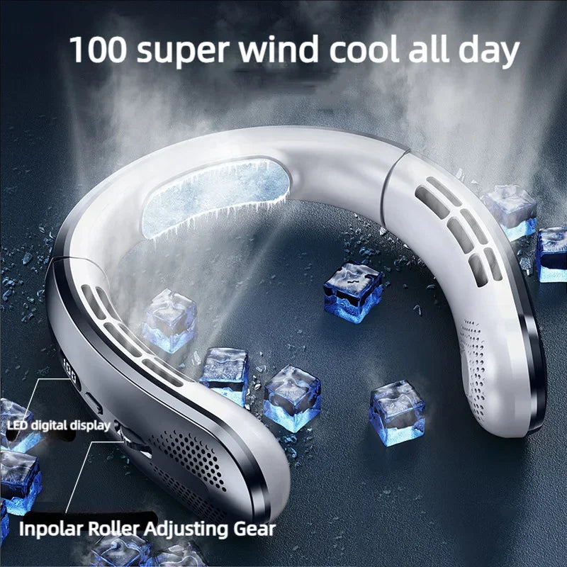 Ventilateur de Cou VeyraCool Flex 100 – Ventilateur de Refroidissement Portable Sans Lames avec 100 Vitesses et Batterie 8000mAh
