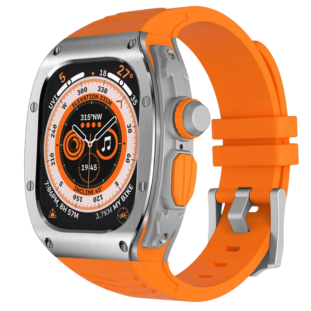 Xyra rustfritt stål-etui og silikonrem for Apple Watch Ultra