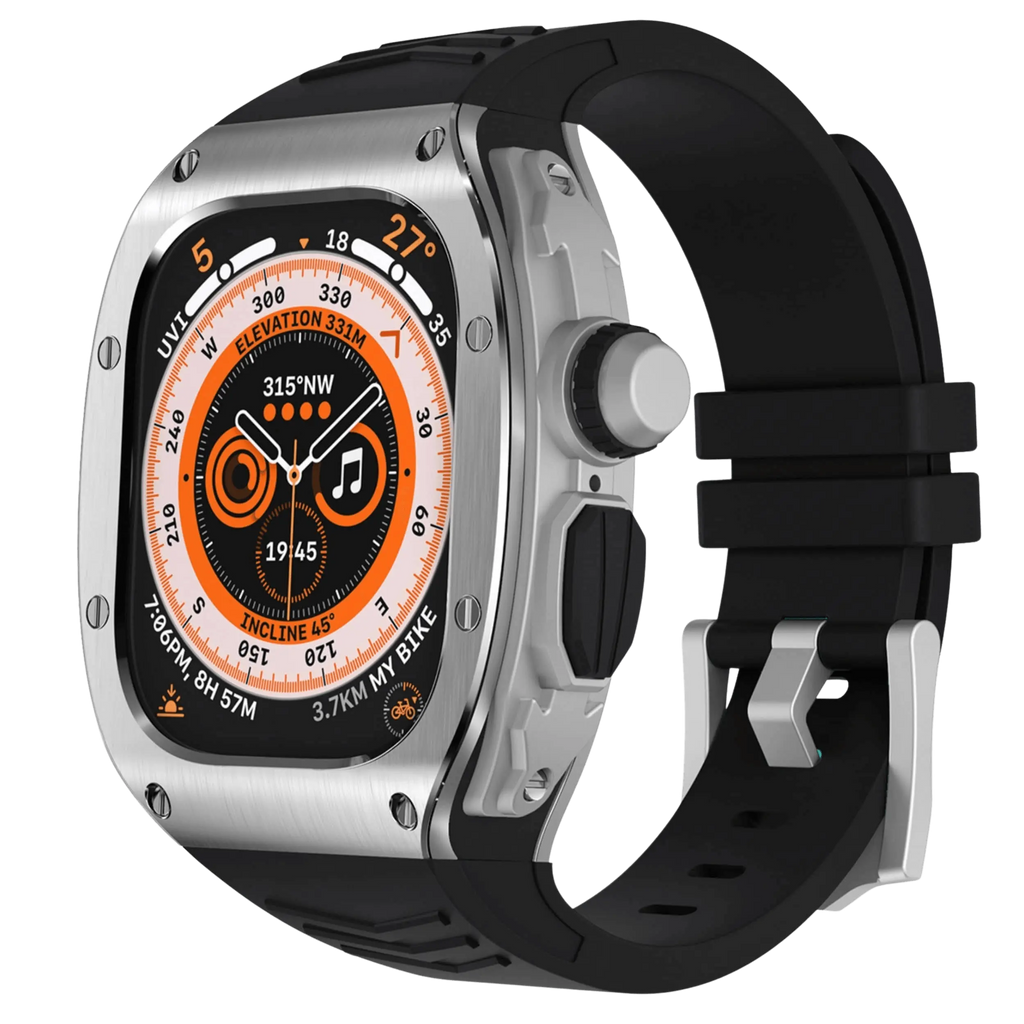 Xyra rustfritt stål-etui og silikonrem for Apple Watch Ultra