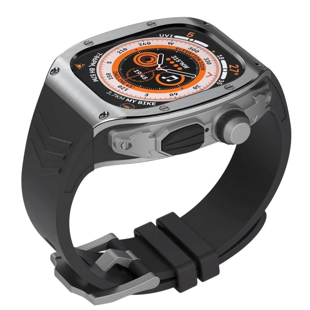 Xyra rustfritt stål-etui og silikonrem for Apple Watch Ultra