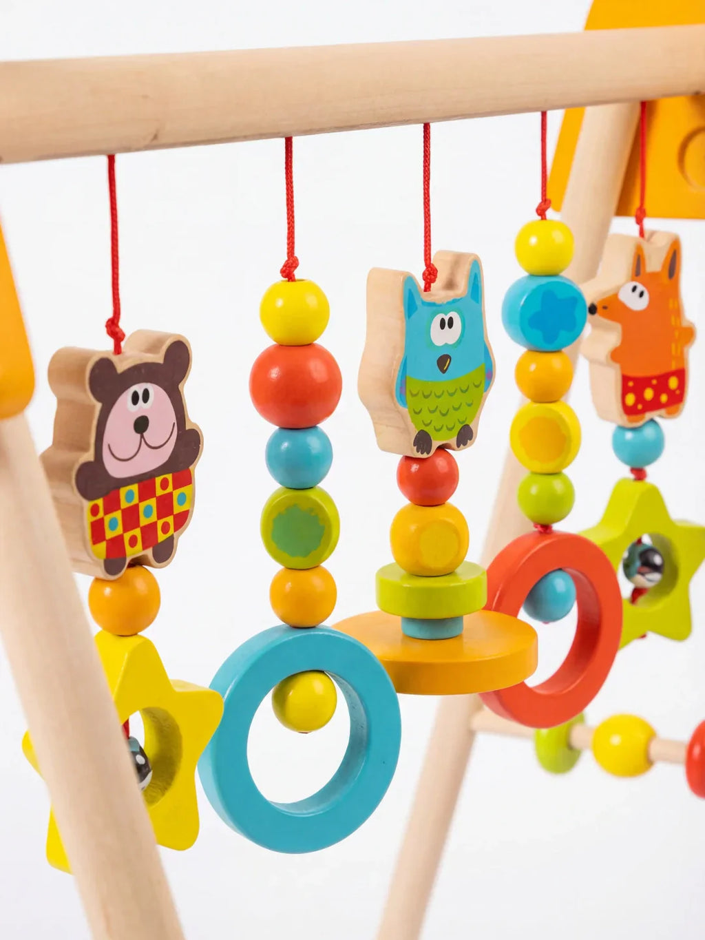 Colorful Wooden Play Arch – Bright Sensory Toy Gym for Babies