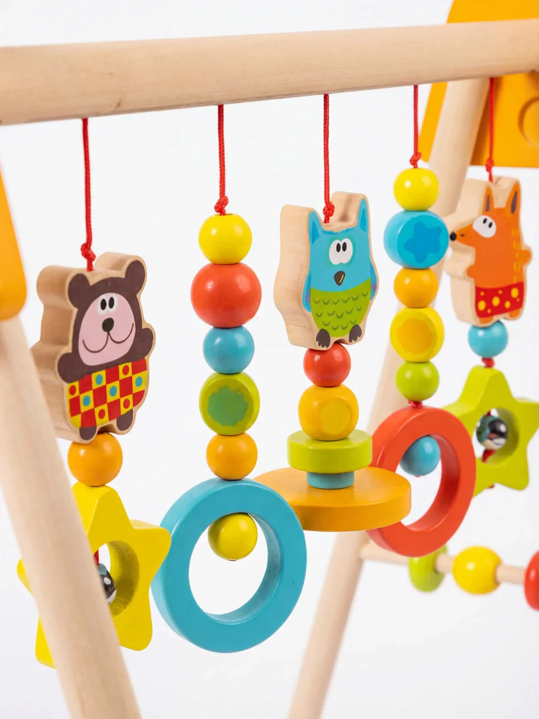 Colorful Wooden Play Arch – Bright Sensory Toy Gym for Babies