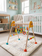 Colorful Wooden Play Arch – Bright Sensory Toy Gym for Babies