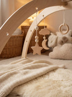 Moon and Stars Wooden Activity Arch – Sensory Play Gym for Babies