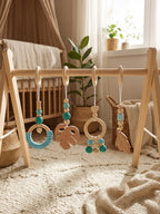 Baby Play Gym Arch With Leaf Pattern For Sensory Exploration