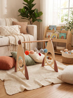 Space Rocket Wooden Play Arch – Star-Themed Sensory Toy Gym