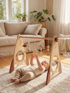 Space Rocket Wooden Play Arch – Star-Themed Sensory Toy Gym