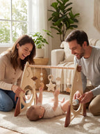 Space Rocket Wooden Play Arch – Star-Themed Sensory Toy Gym