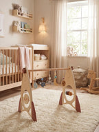 Space Rocket Wooden Play Arch – Star-Themed Sensory Toy Gym