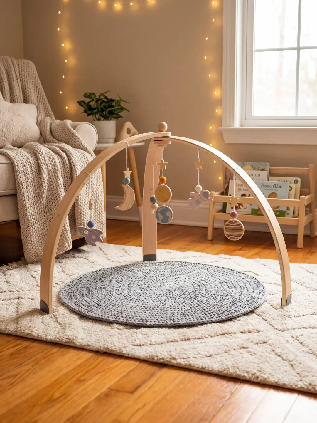 Premium Space Theme Wooden Baby Play Gym