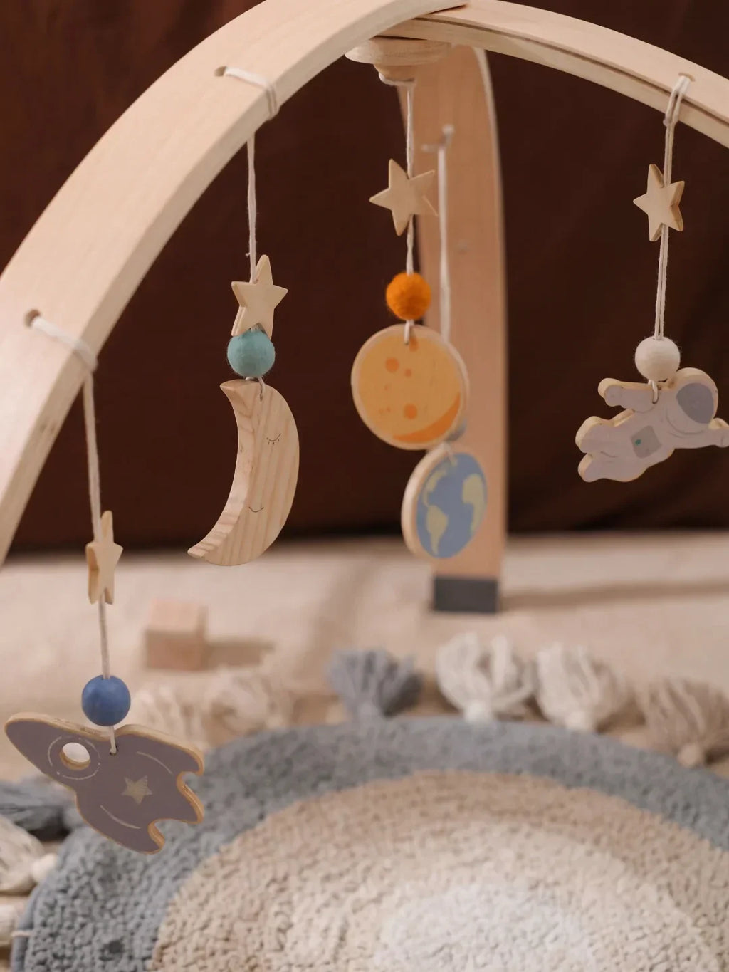 Premium Space Theme Wooden Baby Play Gym