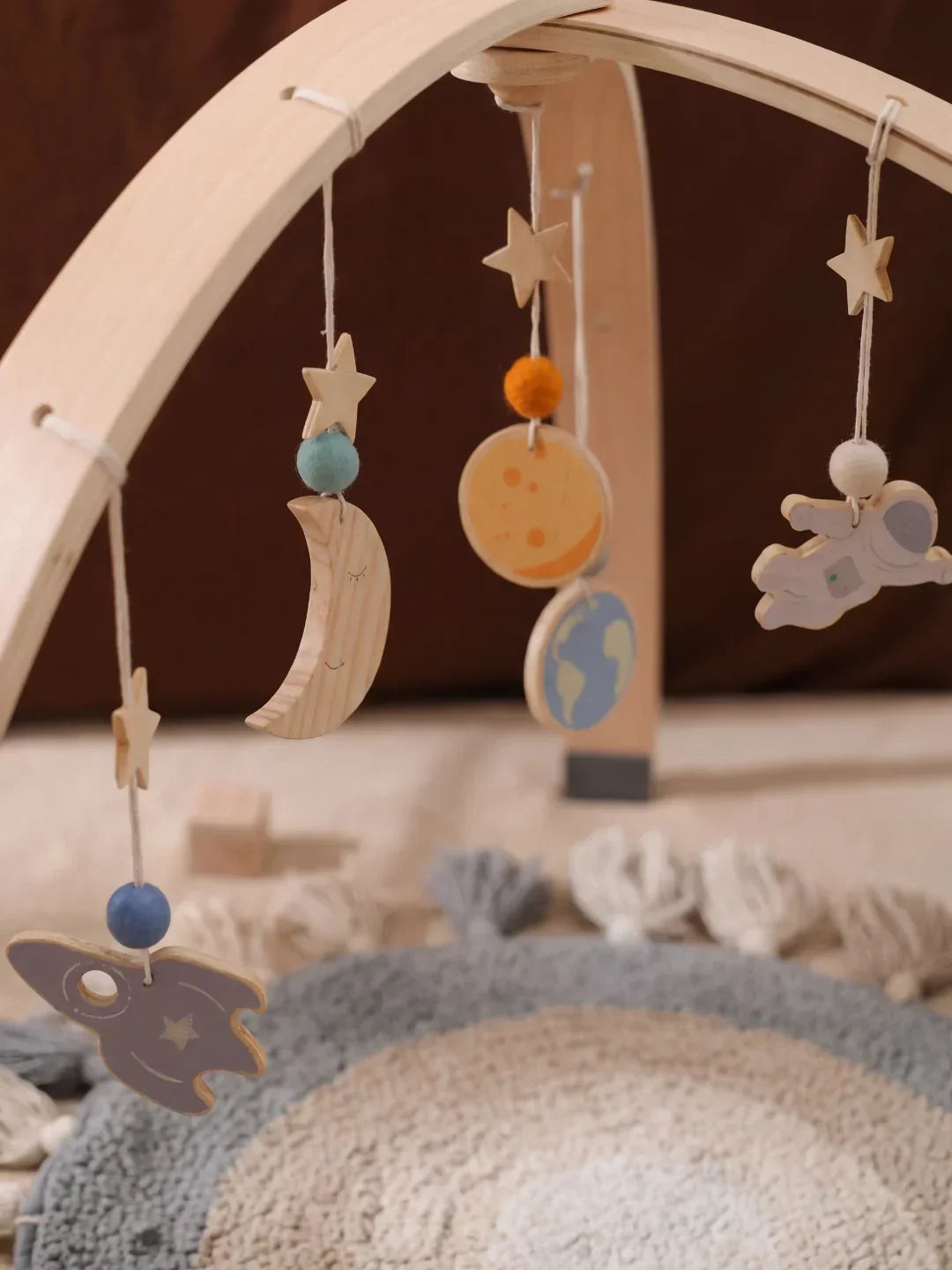 Premium Space Theme Wooden Baby Play Gym