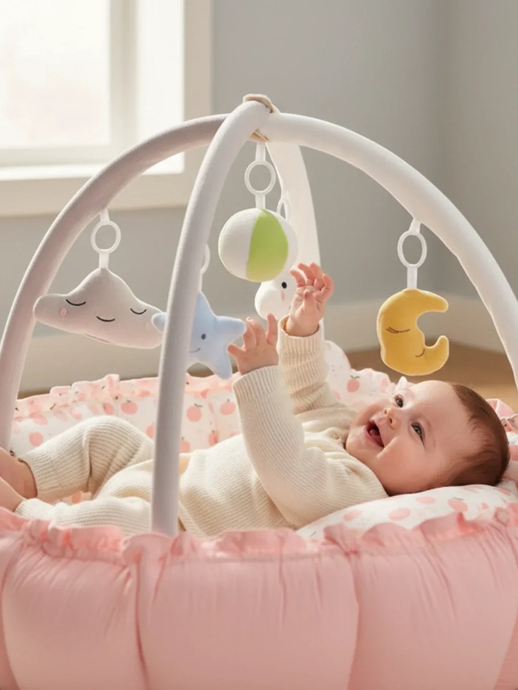 2-in-1 Play Mat and Sensory Arch – Floor Gym for Baby's First Year