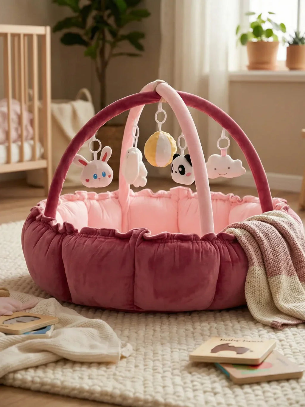 2-in-1 Play Mat and Sensory Arch – Floor Gym for Baby's First Year