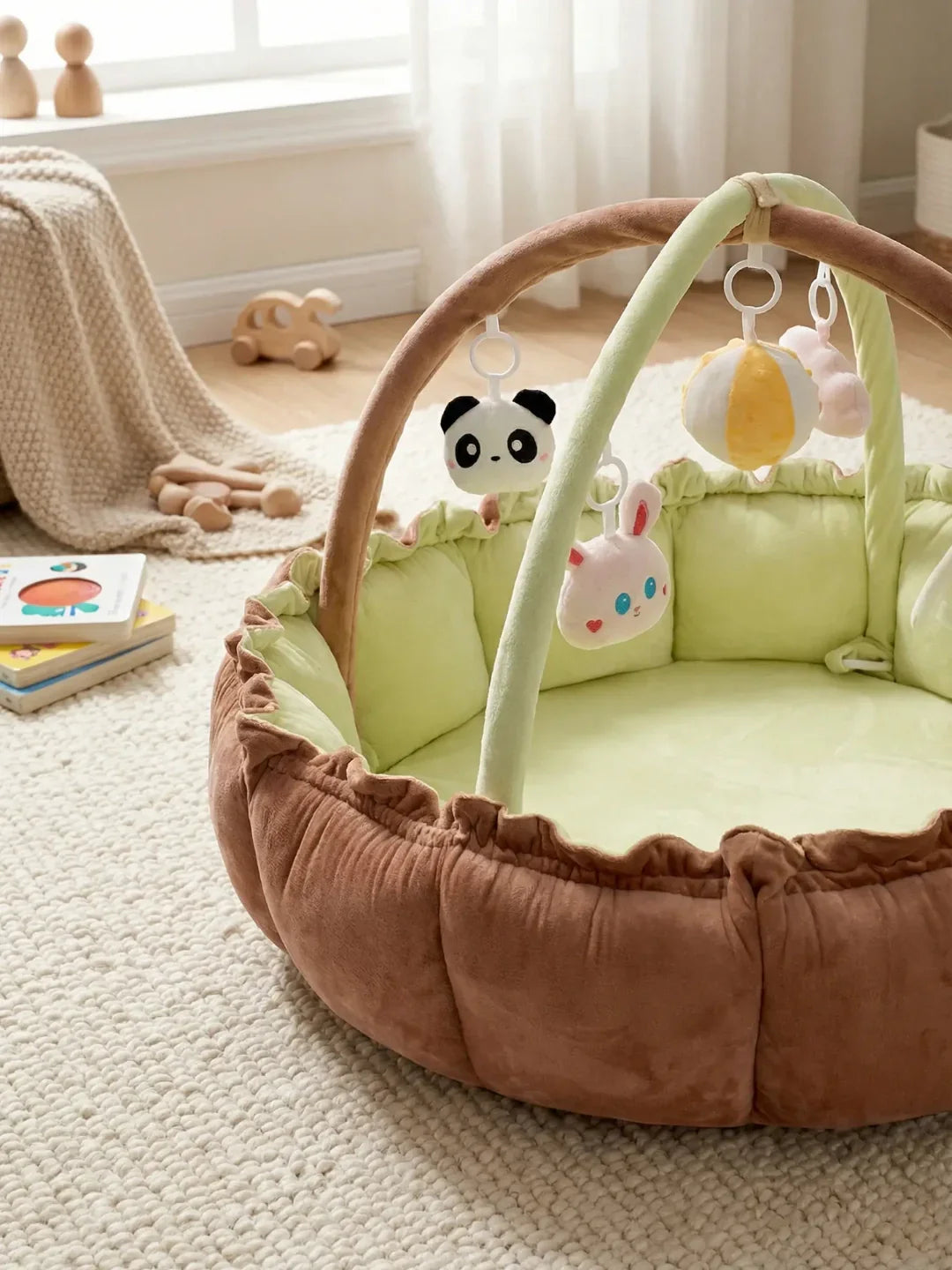 2-in-1 Play Mat and Sensory Arch – Floor Gym for Baby's First Year