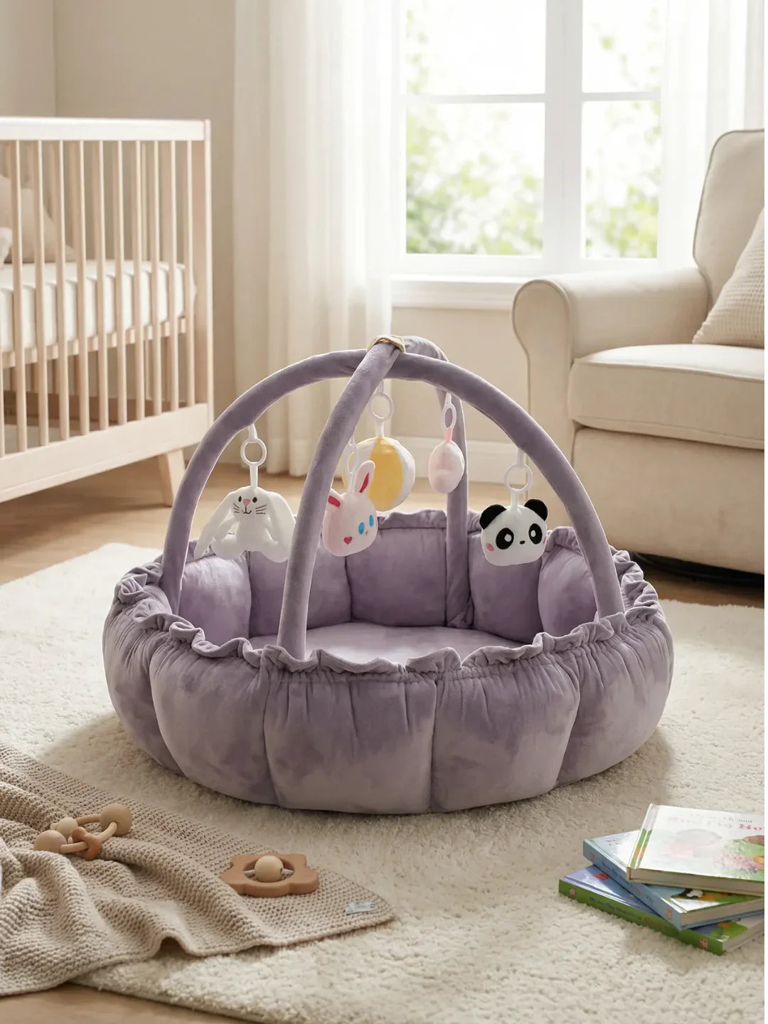2-in-1 Play Mat and Sensory Arch – Floor Gym for Baby's First Year