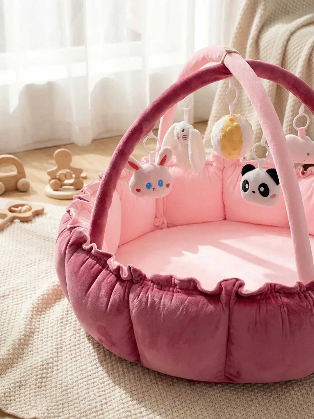 2-in-1 Play Mat and Sensory Arch – Floor Gym for Baby's First Year