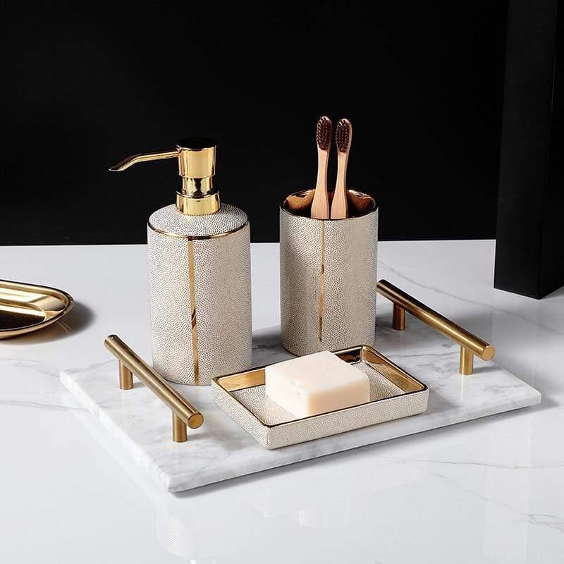 Armani Bathroom Accessories Set Luxury Ceramic Organizer For Modern Bathrooms