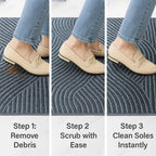 TerraGuard Pro csúszásmentes lábtörlő beltéri és kültéri használatra, amely csapdába ejti a koszt