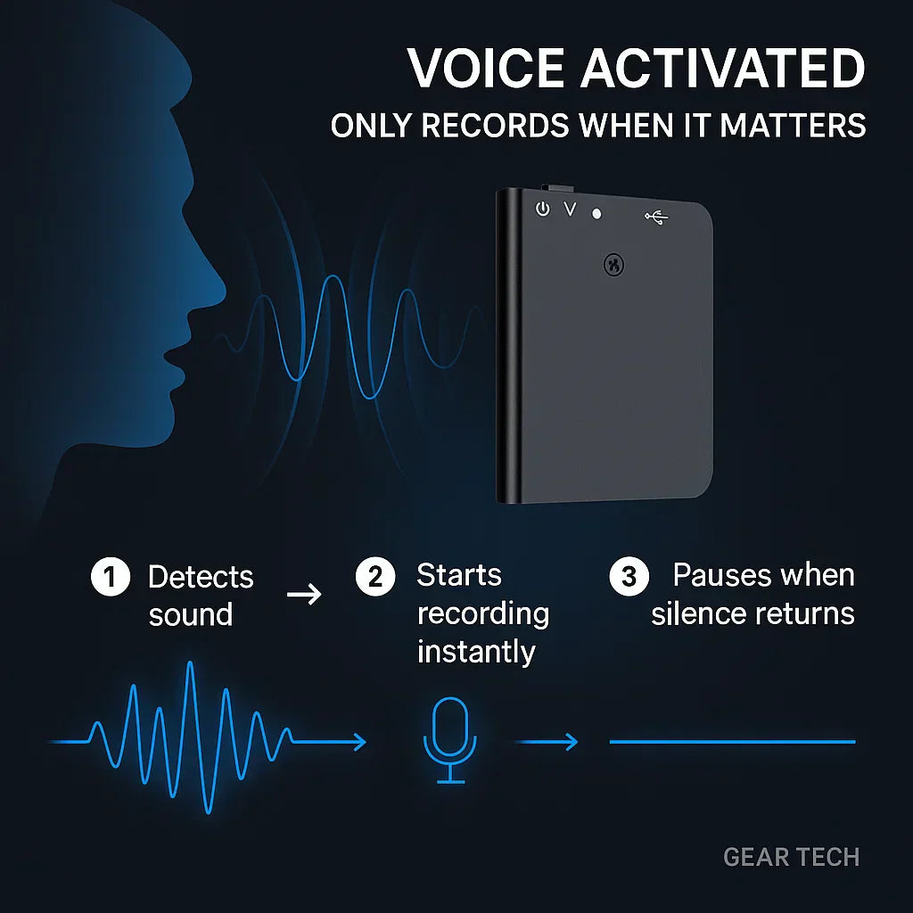 VoxiMini Enregistreur Vocal Discret Avec Activation Vocale