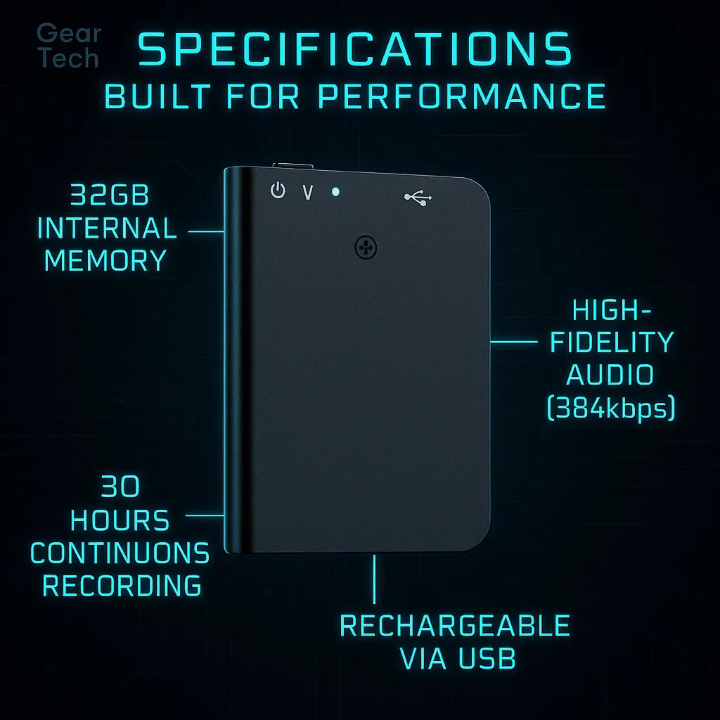 VoxiMini Enregistreur Vocal Discret Avec Activation Vocale
