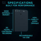 VoxiMini Enregistreur Vocal Discret Avec Activation Vocale