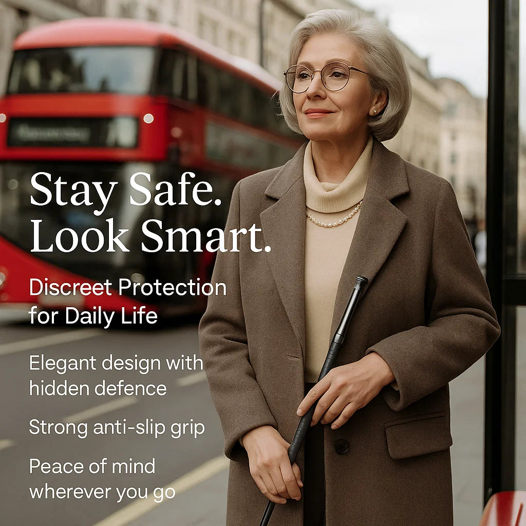 Automatic Self-Defense Walking Stick With Anti-Slip Grip