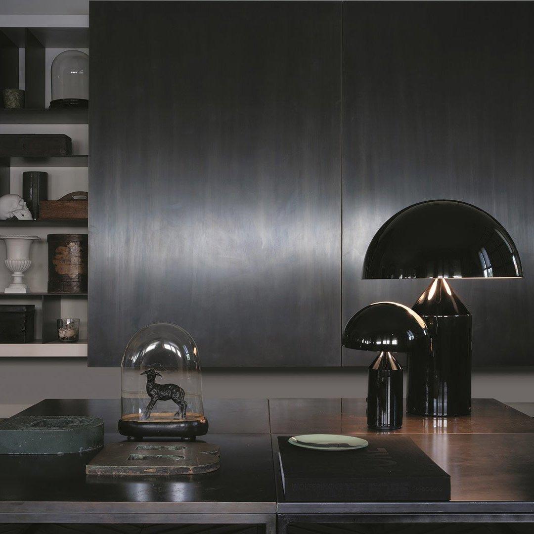 Atollo | Lunaro Sculptural Metal Table Lamp In Italian Style