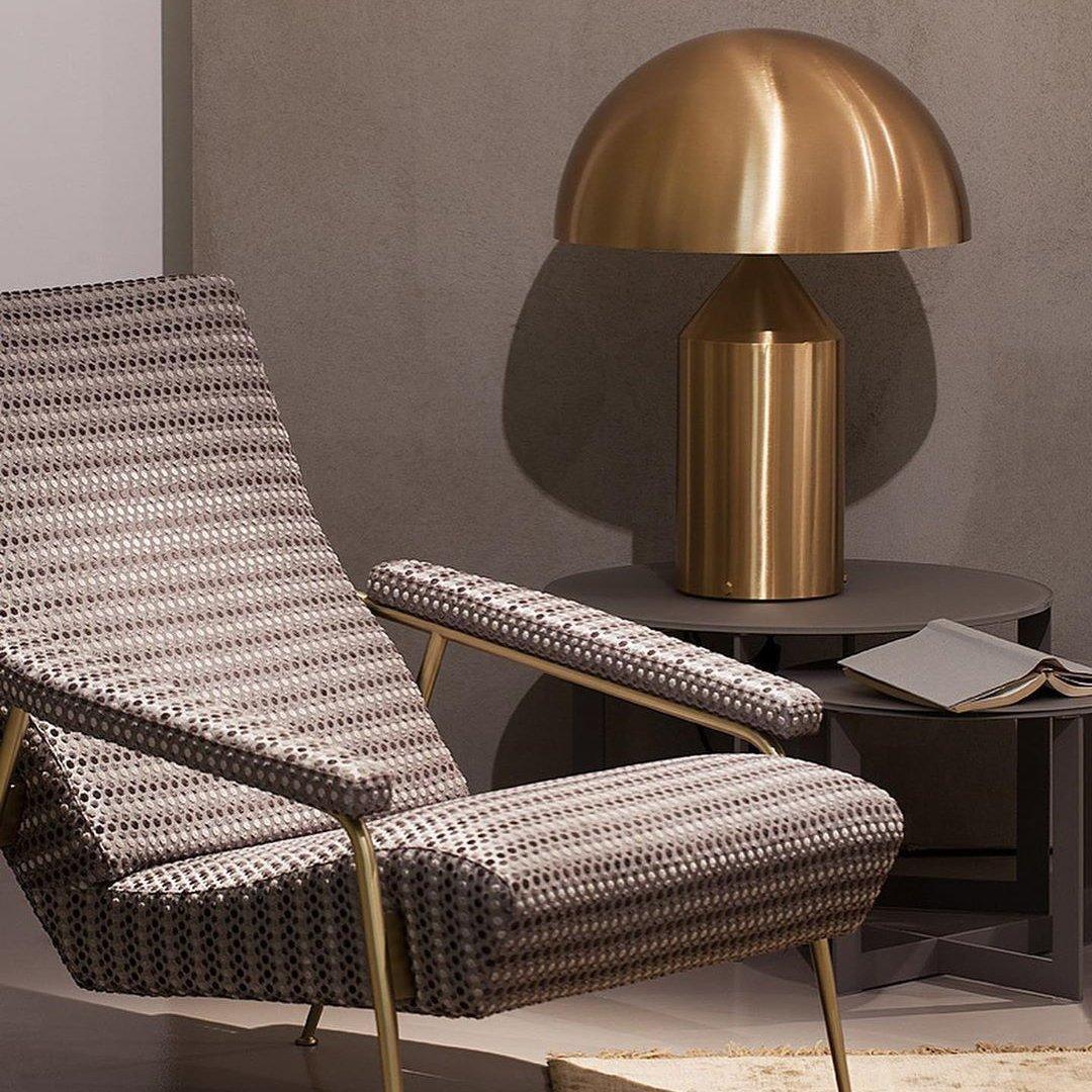 Atollo | Lunaro Sculptural Metal Table Lamp In Italian Style