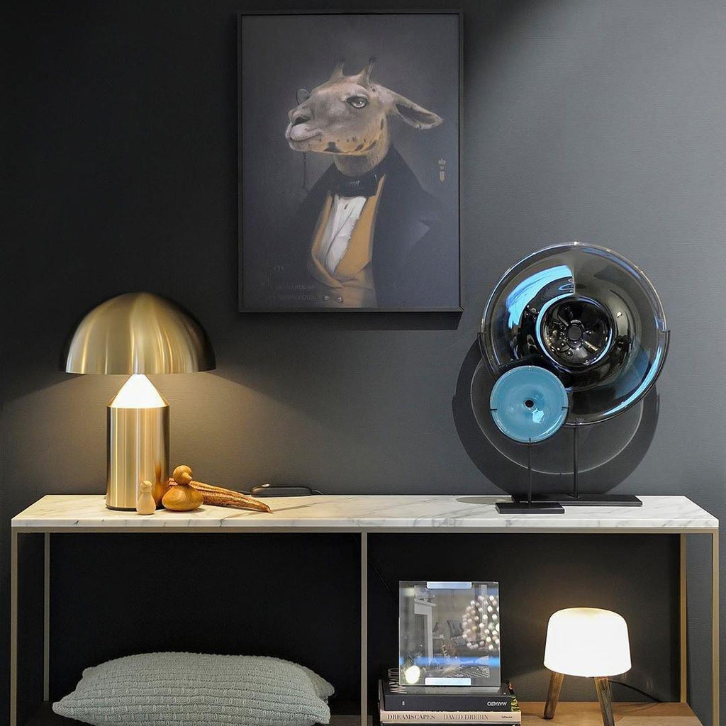 Atollo | Lunaro Sculptural Metal Table Lamp In Italian Style