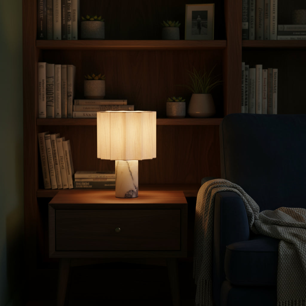 Modern márvány asztali lámpa elegáns díszvilágításhoz